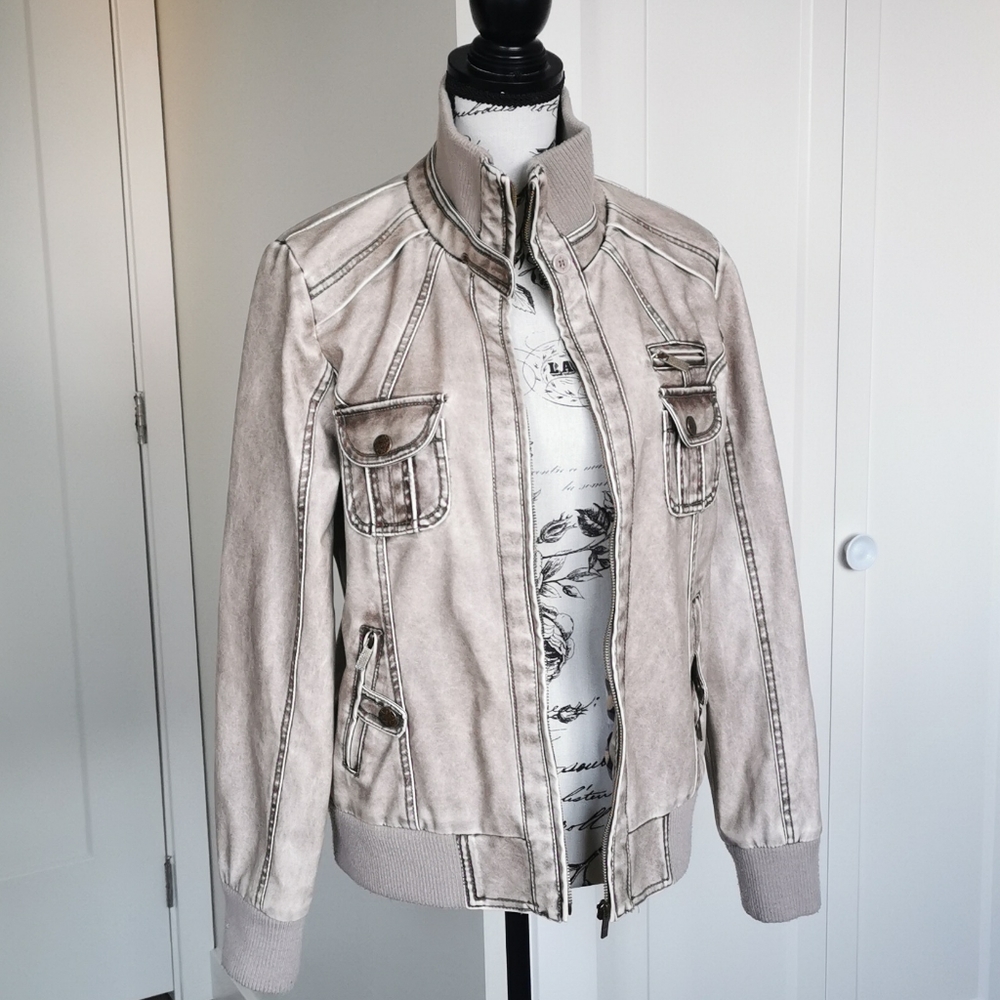 Dollhouse faux tan leather jacket